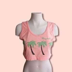 Vintage 1980s/1990s Acapulco sleeveless neon orange crop graphic tank